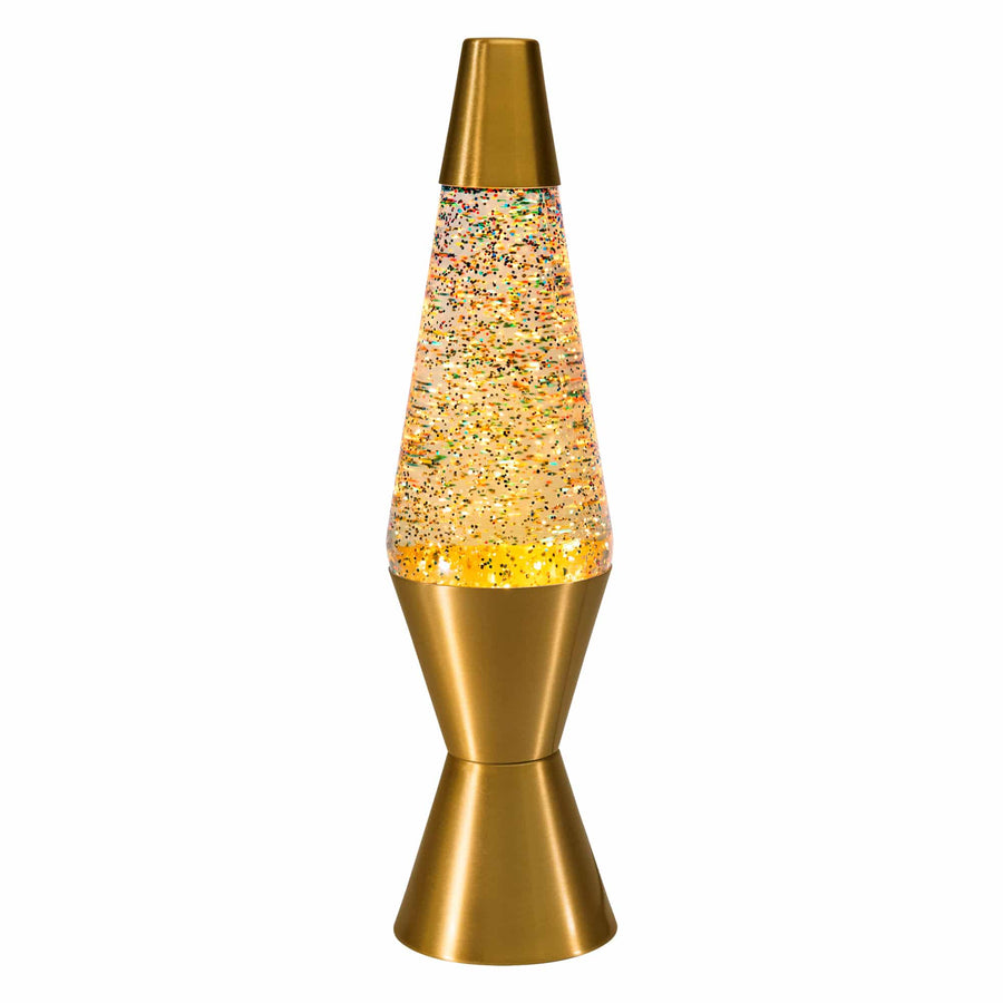 14.5″ LAVA LAMP RAINBOW GLITTER – CLEAR/GOLD B3